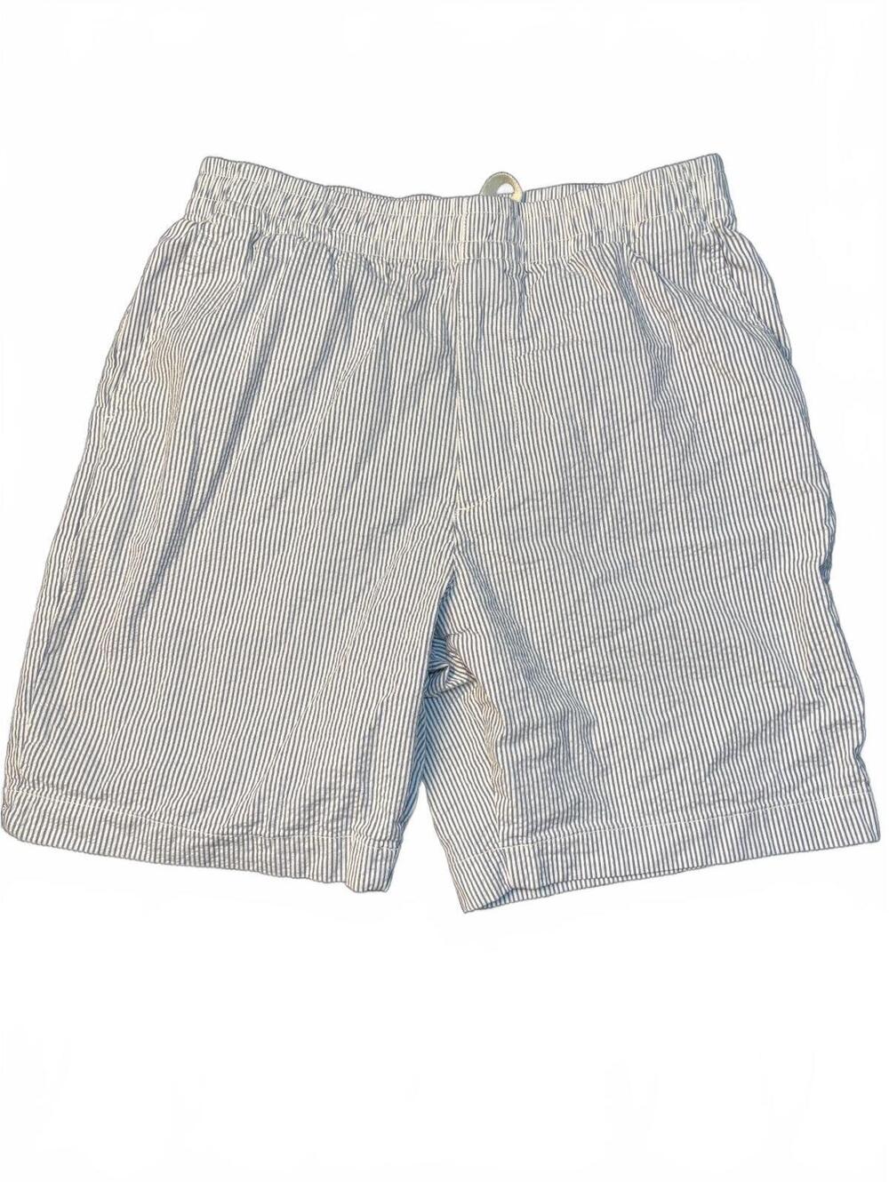 Uniqlo Men's Blue and White Striped Cotton Blend Shorts, W33
